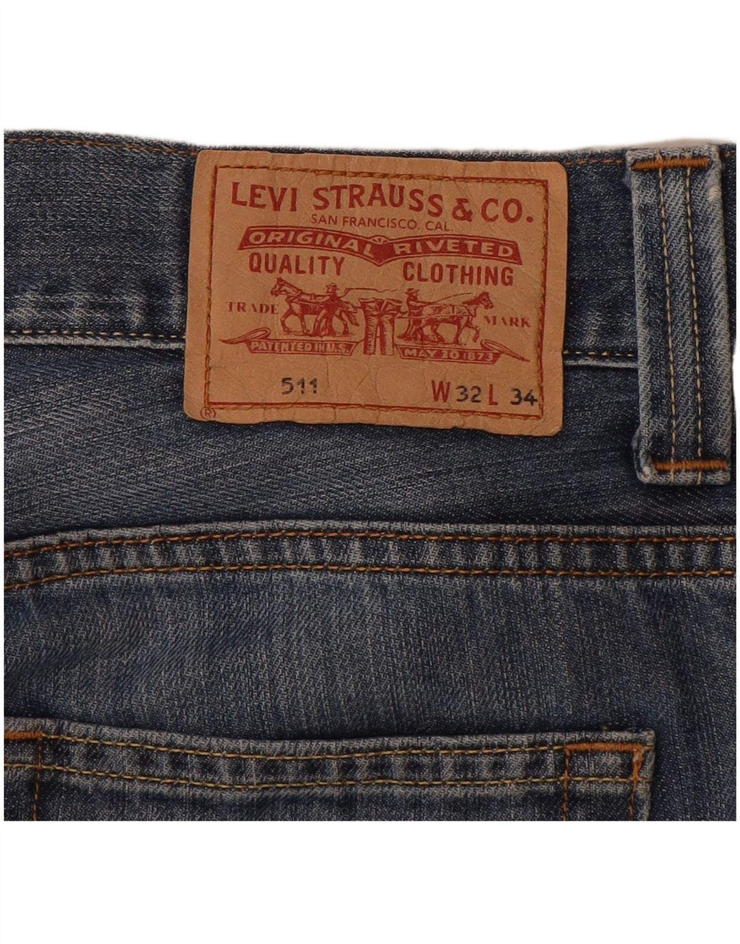 LEVI'S Herren 511 Slim Denim Shorts W32 Mittelblaue Baumwolle