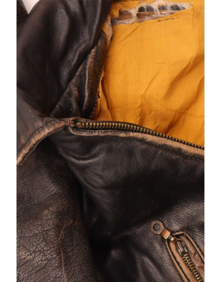 Vintage Herren Lederjacke UK 44 2XL Braun