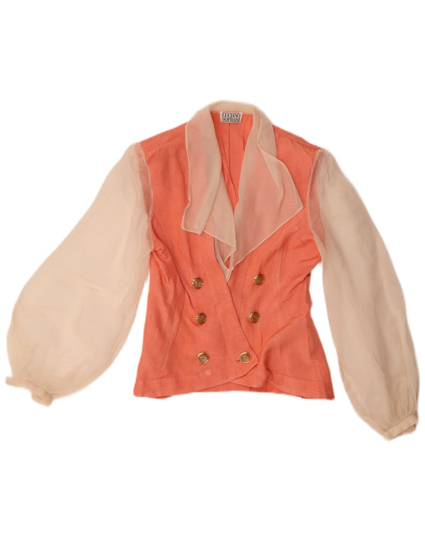 Luciano Soprani Damen Hemdbluse UK 10 Small Pink Colourblock