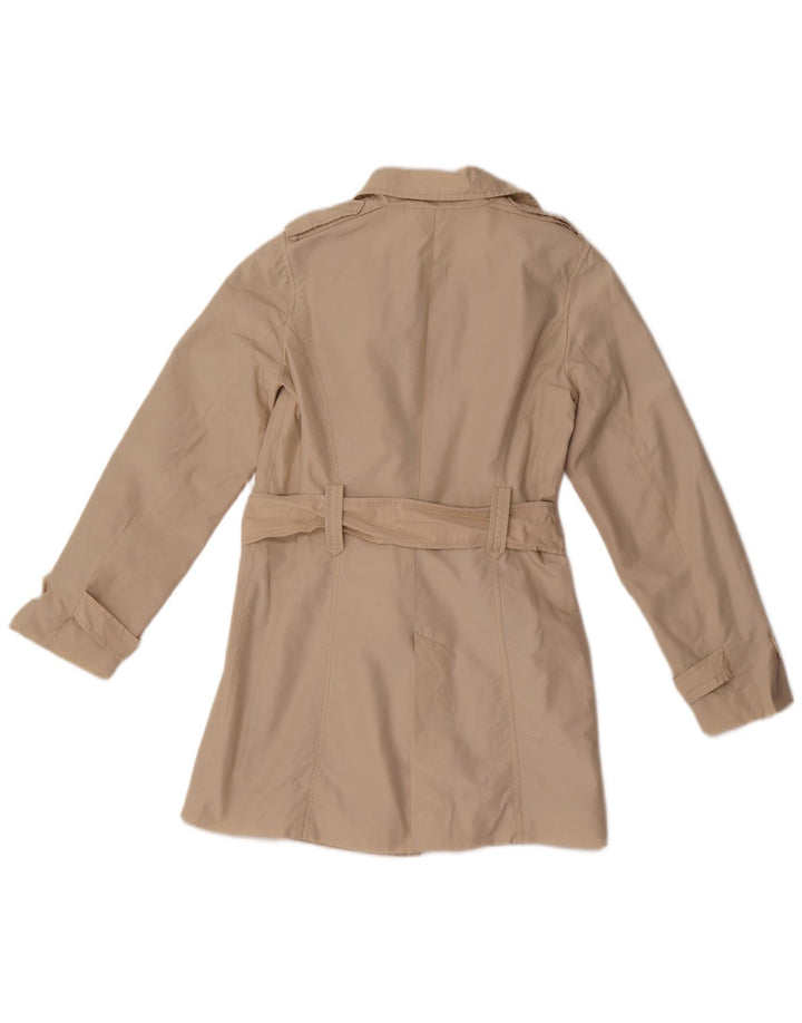 Zara Damen Kurzer Trenchcoat UK 10 Small Beige Baumwolle