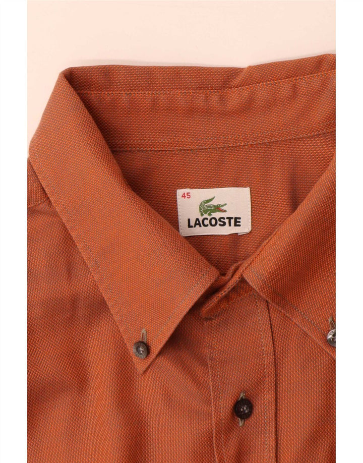 Lacoste Herrenhemd Größe 45 XL Orange Baumwolle