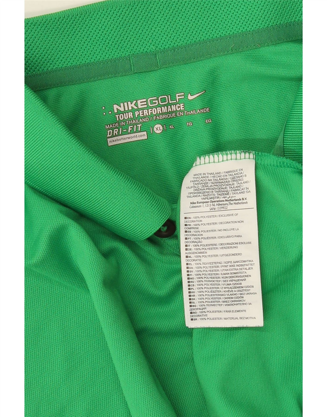 NIKE Herren Dri Fit Poloshirt XL Grün Polyester