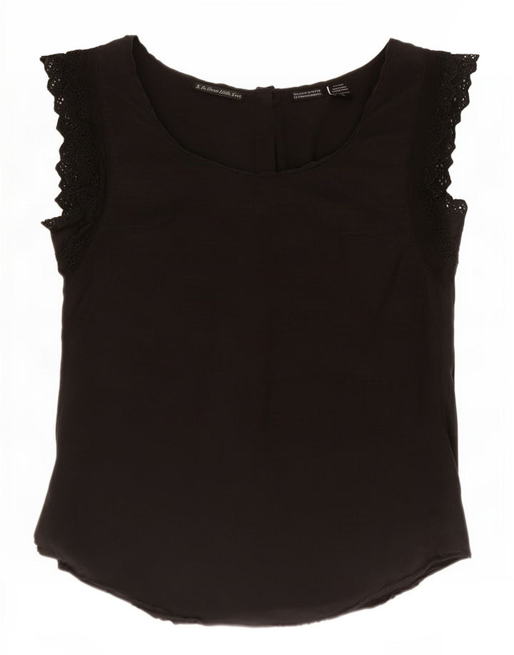 Maison Scotch Damen Bluse Top US 1 XS Schwarze Seide
