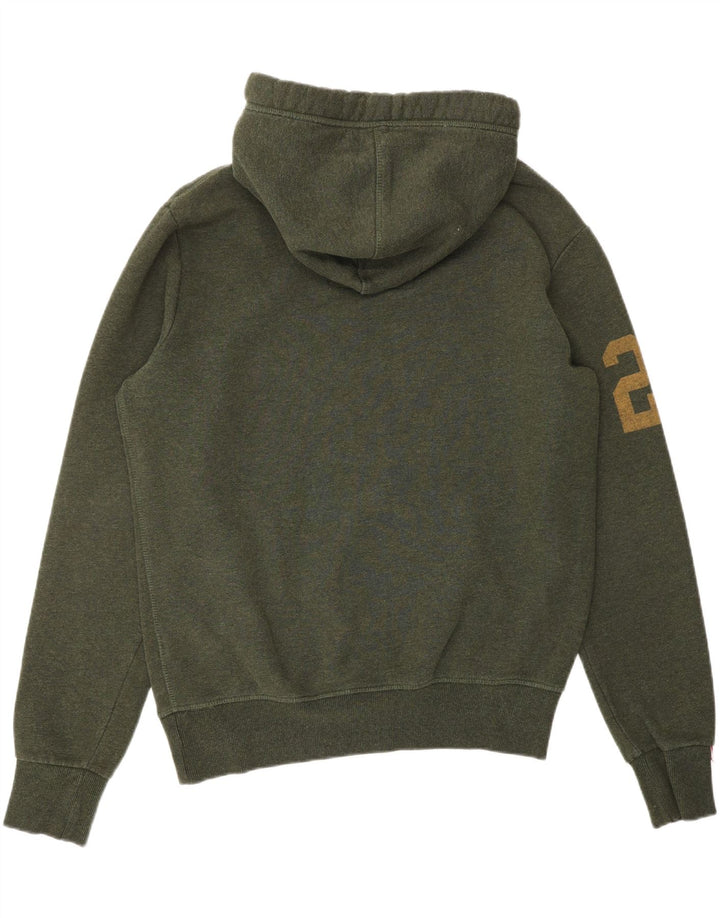 SUPERDRY Herren-Kapuzenpullover mit Grafik, groß, grüne Baumwolle