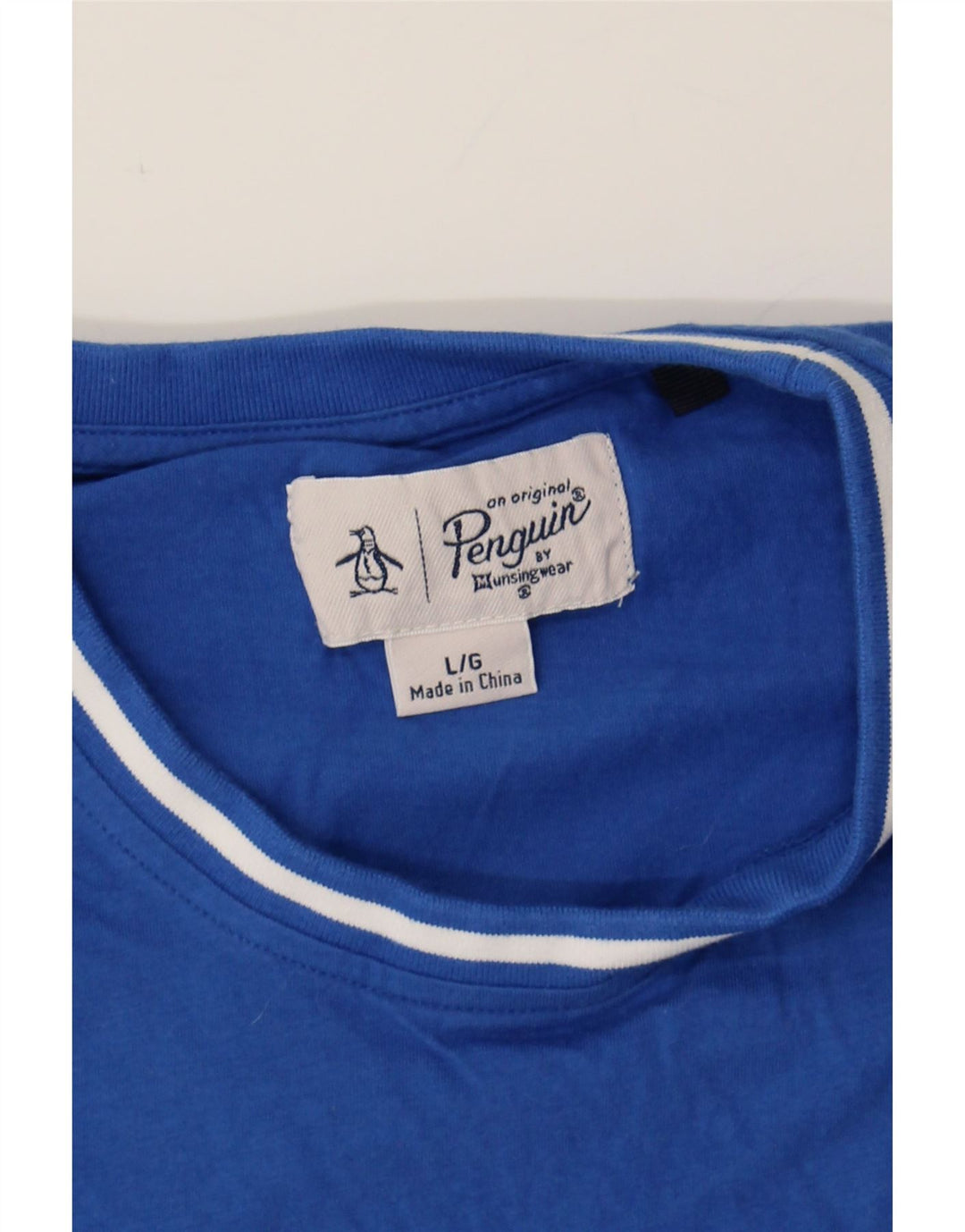 PENGUIN Mens T-Shirt Top Large Blue Cotton Vintage Penguin and Second-Hand Penguin from Messina Hembry 