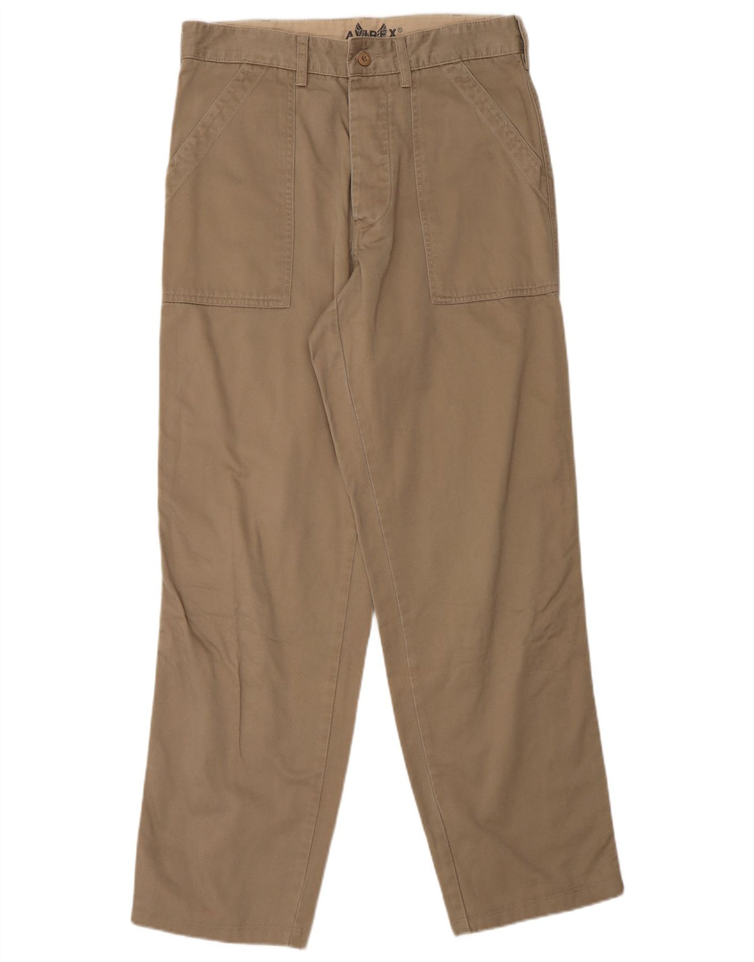 AVIREX Herren gerade Chinohose W28 L30 Beige Baumwolle