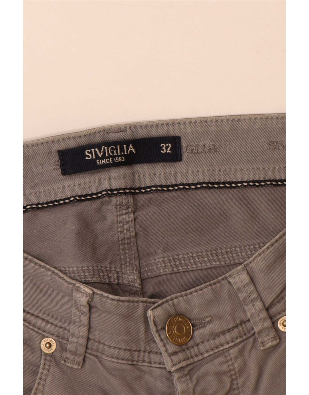 SIVIGLIA Damen Straight Jeans W32 L30 Graue Baumwolle