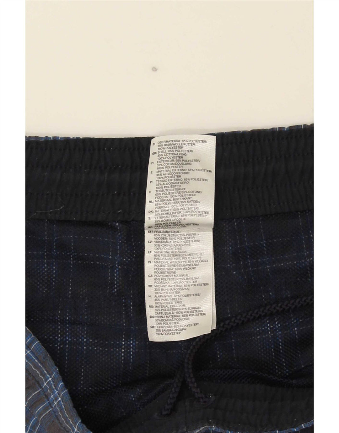 Adidas Herren-Badeshorts, klein, marineblau, kariert, Polyester