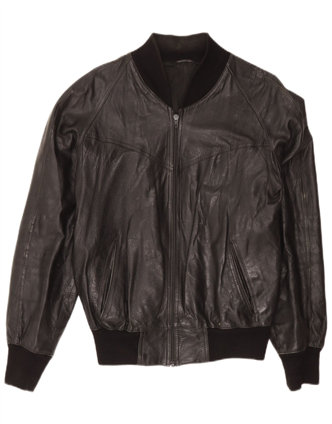 Vintage Herren Lederjacke UK 40 Large Schwarz