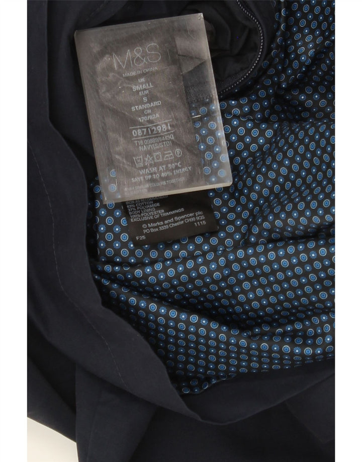 MARKS & SPENCER Herren Bomberjacke UK 36 Small Marineblau Baumwolle