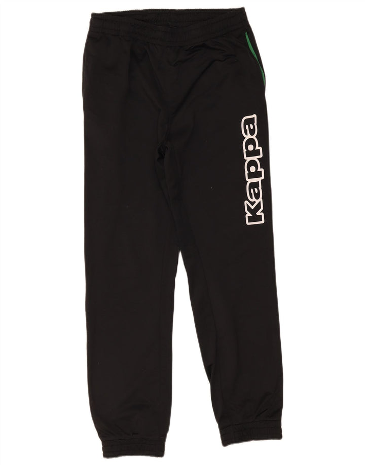 Kappa Jungen Grafik-Trainingshose, Jogginghose, 13–14 Jahre, schwarzes Polyester