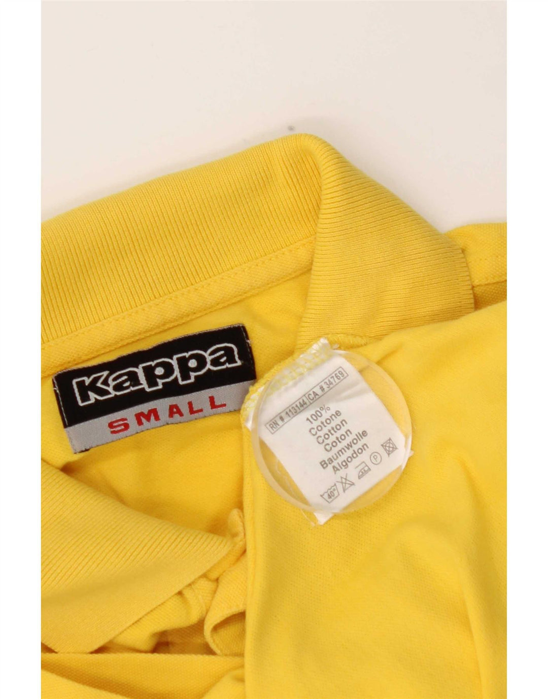 Kappa Herren Poloshirt Small Gelb Baumwolle