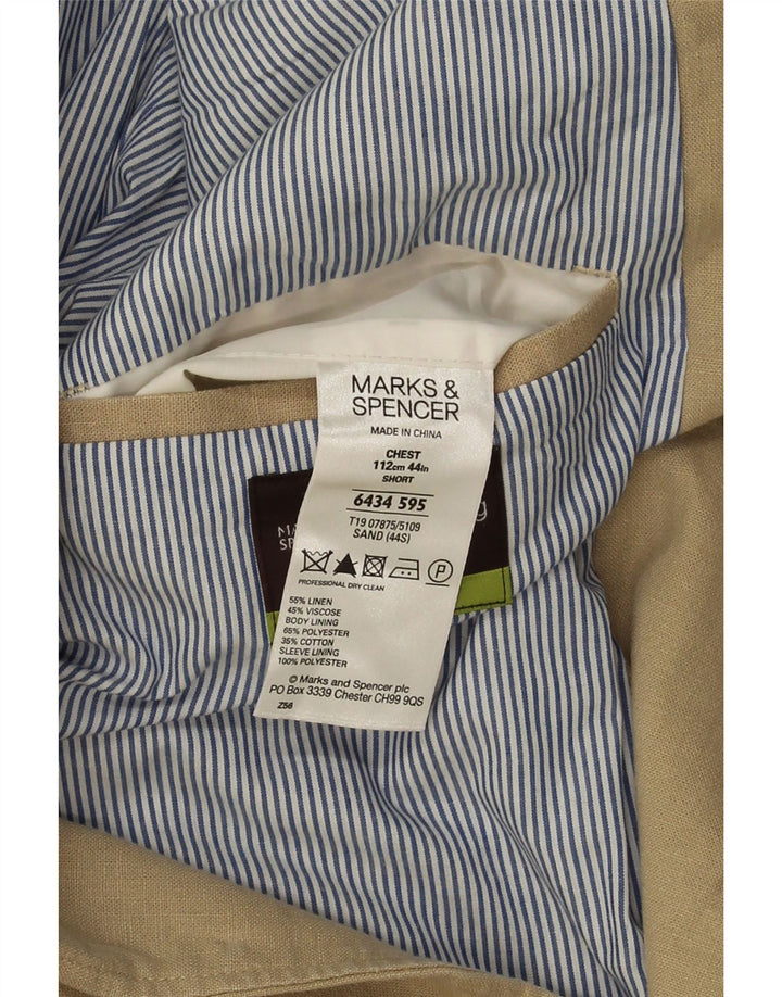 Marks & Spencer Herren-Blazer mit 2 Knöpfen, Gr. 40, Beige, Leinen, Größe L