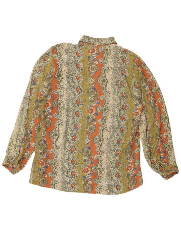 VINTAGE Damen-Oversize-Hemdbluse, EU 40, mittelgroß, mehrfarbig, Paisleymuster