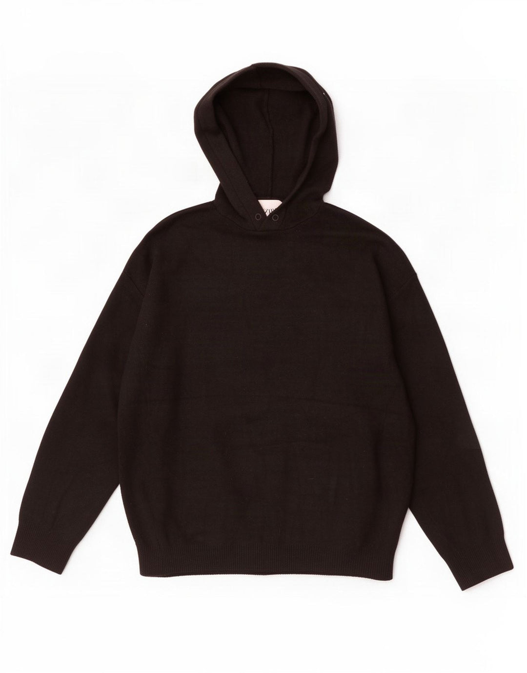 Zara Herren-Pullover mit Kapuze, mittlere schwarze Viskose