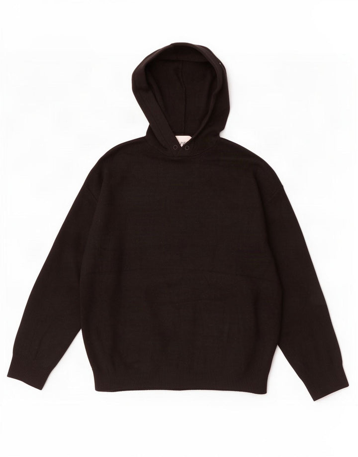 Zara Herren-Pullover mit Kapuze, mittlere schwarze Viskose