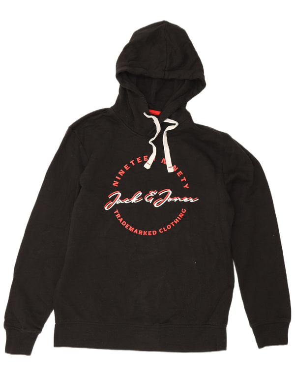 Jack & Jones Herren-Pullover mit grafischem Kapuzenpullover, Größe L, Schwarz