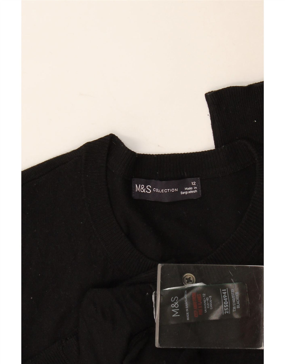 Marks & Spencer Damen-Cardigan-Pullover UK 12 Mittelschwarze Viskose