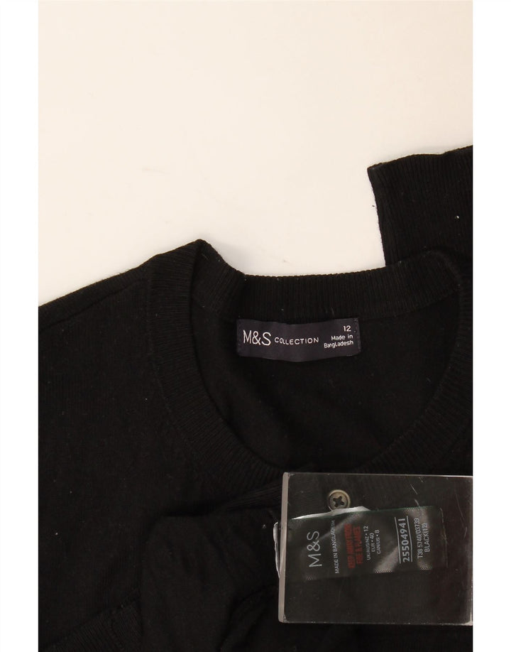 Marks & Spencer Damen-Cardigan-Pullover UK 12 Mittelschwarze Viskose