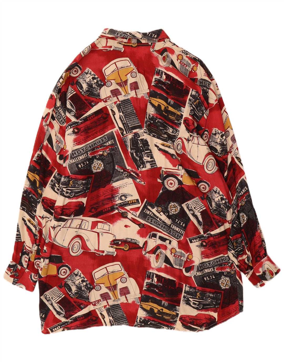 Vintage Damen Hemd mit abstraktem Muster 3XL Mehrfarbige Autos