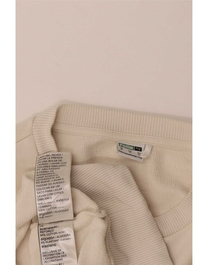 Puma Damen Sweatshirt Pullover UK 14 Mittelweiße Baumwolle