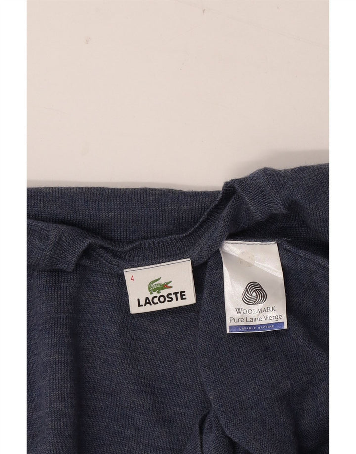LACOSTE Herren-Pullover mit Rundhalsausschnitt, Größe 4, mittelblaue Wolle