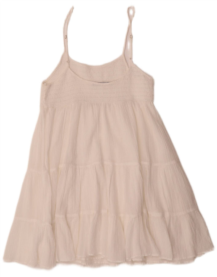 Zara Damen Sommerkleid UK 12 Mittelweißes Polyester