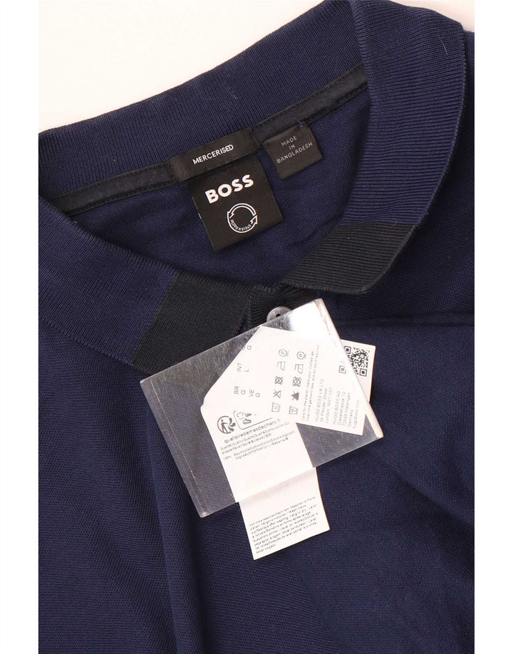 Hugo Boss Herren-Poloshirt, große marineblaue Baumwolle