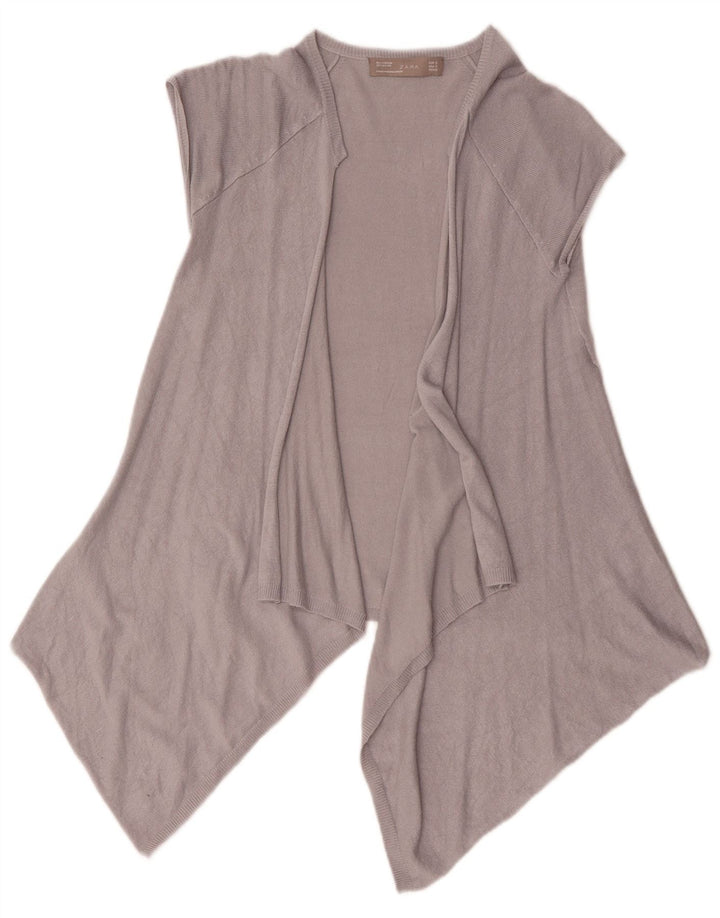 Zara Damen Asymmetrisches offenes Cardigan-Oberteil UK 10 Small Grau