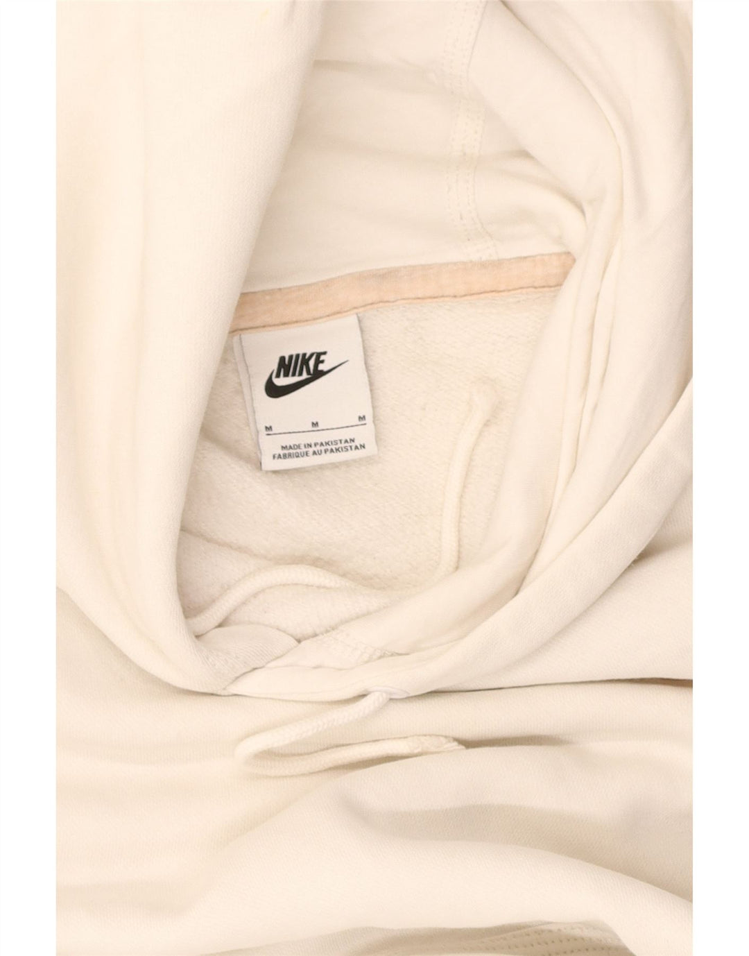 NIKE Mens Hoodie Jumper Medium Off White