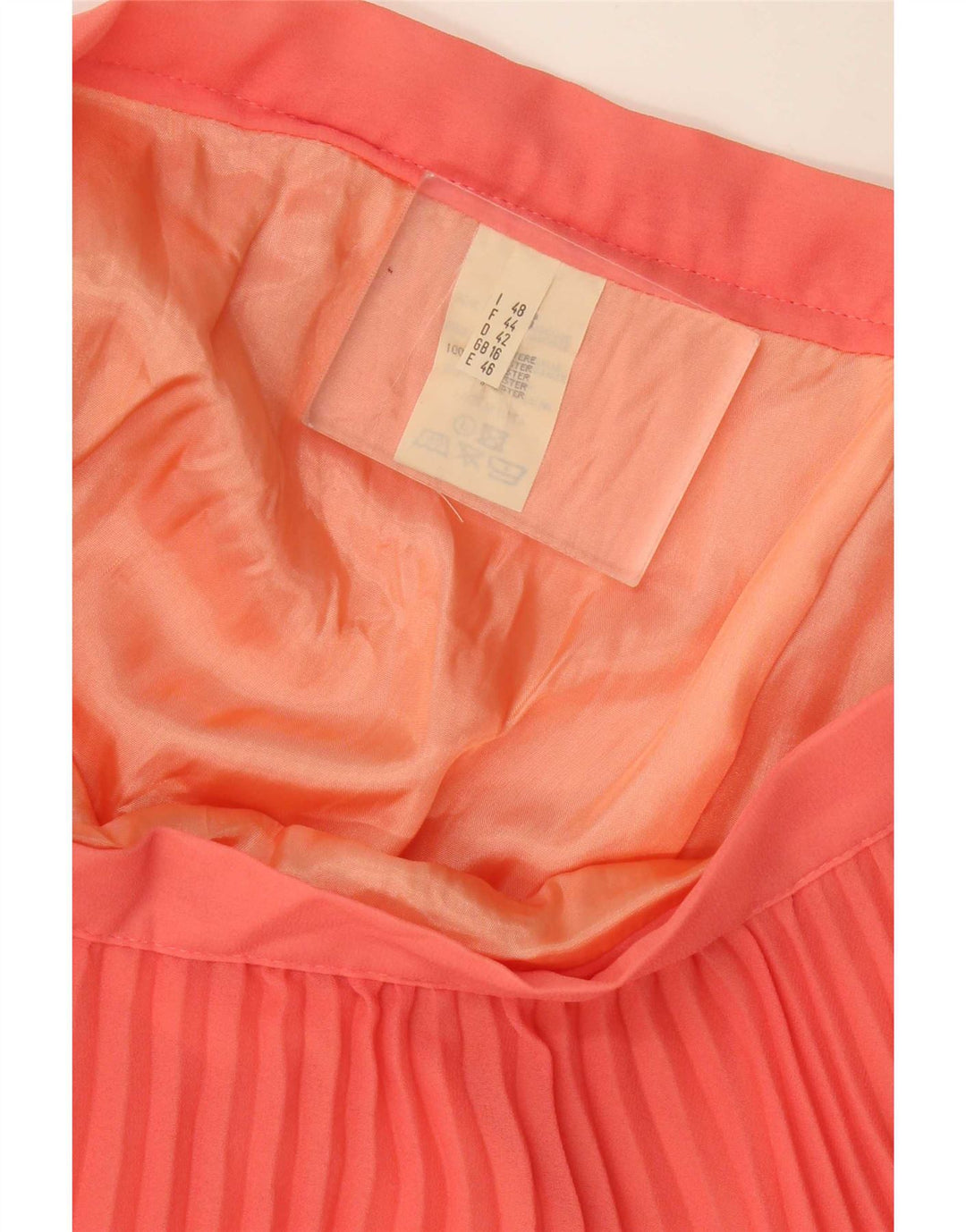 Vintage Damen Faltenrock in A-Linie UK 16 Groß W32 Rot Polyester