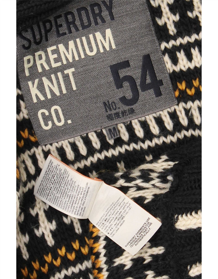 Offener Superdry-Cardigan für Damen, Gr. 14, Mittelschwarz, gestreift, Acryl
