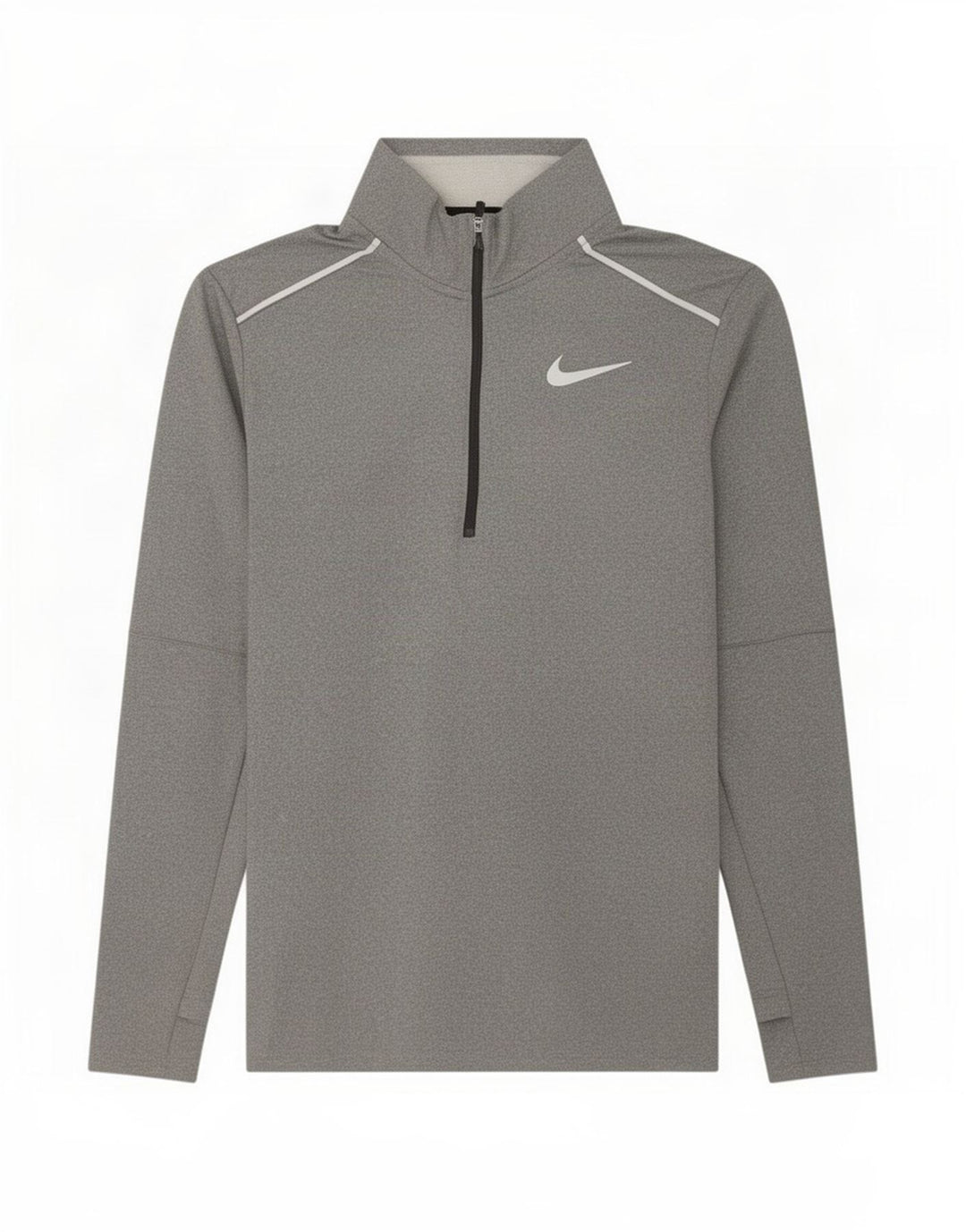 Nike Herren Dri Fit Pullover-Trainingsanzugoberteil mit Reißverschluss, mittelgraues Polyester