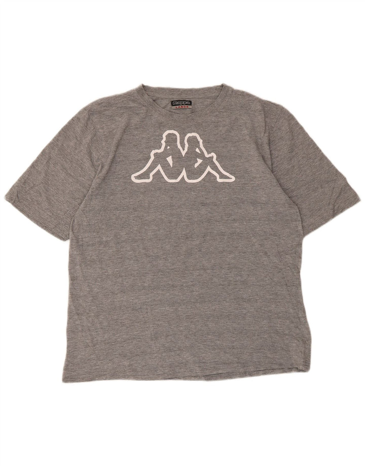Kappa Herren-T-Shirt mit Grafik, groß, grau gesprenkelte Baumwolle