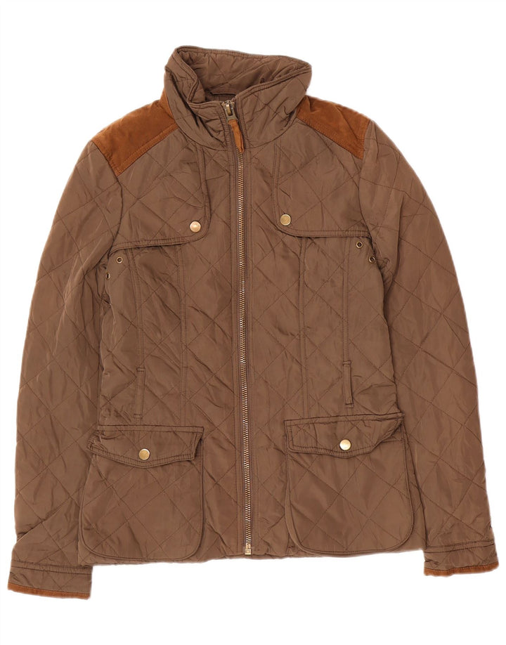 Zara Damen Steppjacke UK 10 Small Braun Polyester