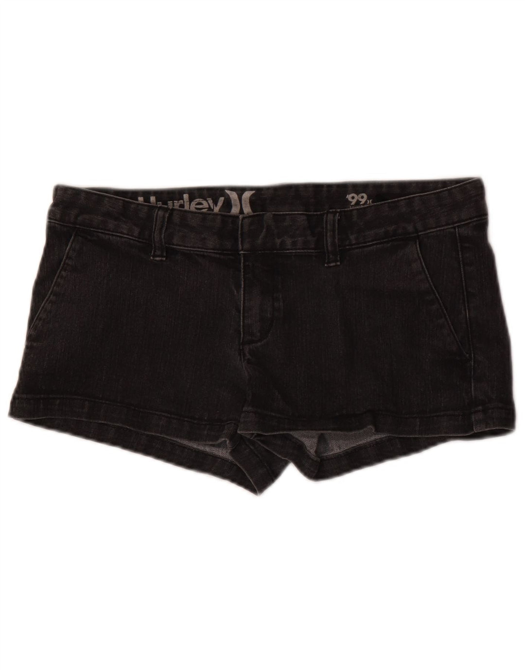 Hurley Damen Jeansshorts W29 Mittelschwarze Baumwolle