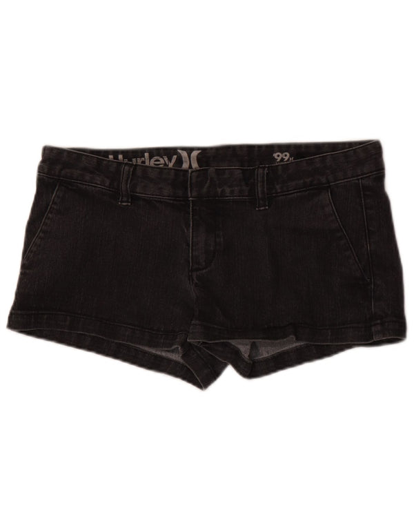 Hurley Damen Jeansshorts W29 Mittelschwarze Baumwolle