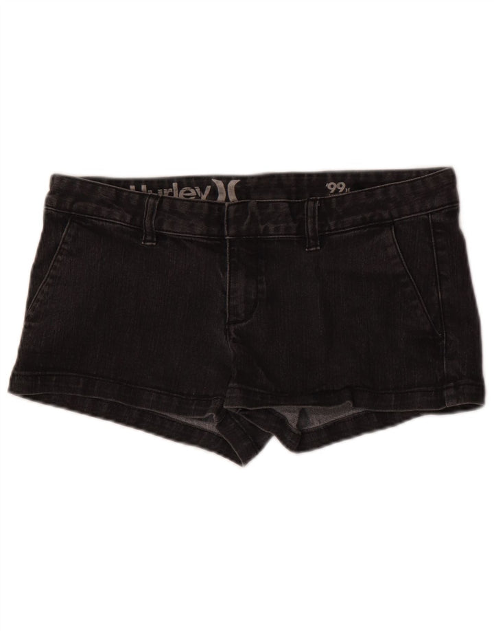 Hurley Damen Jeansshorts W29 Mittelschwarze Baumwolle