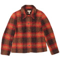 Verse Damen-Blazerjacke mit 5 Knöpfen, UK 14, große braune karierte Wolle