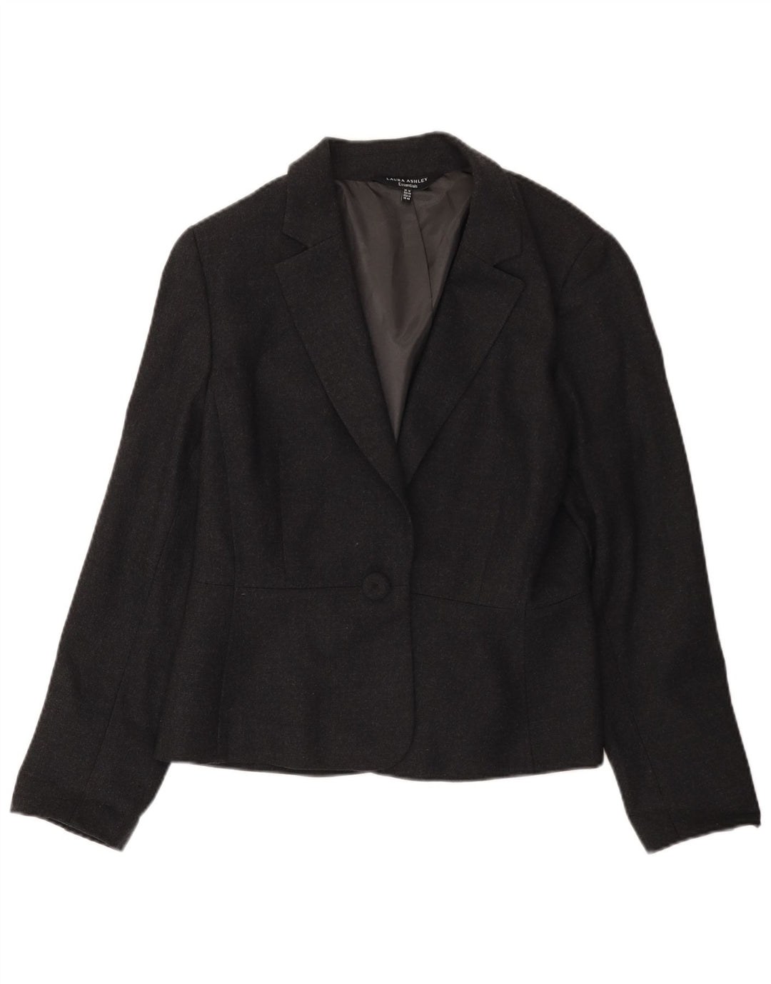 Laura Ashley Damen-Blazer mit 1 Knopf, UK 18, XL, graue Wolle