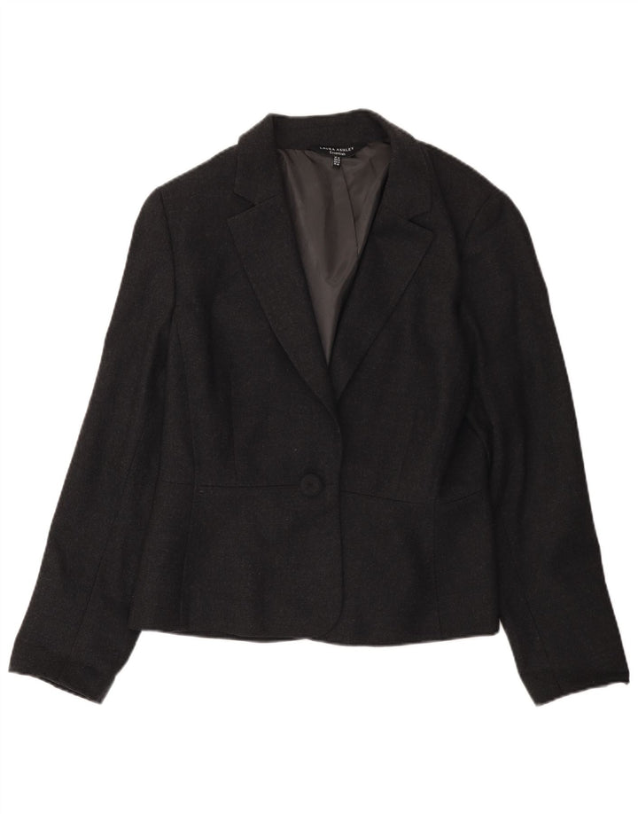 Laura Ashley Damen-Blazer mit 1 Knopf, UK 18, XL, graue Wolle