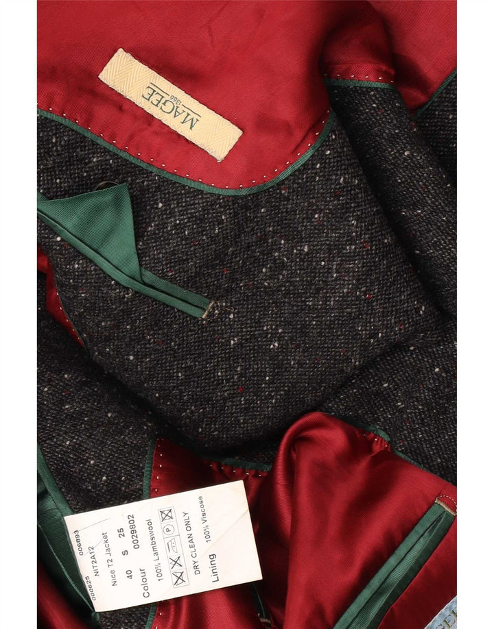 Magee Herren kurze 2-Knopf-Blazerjacke Größe 40 Mittelgrau meliert