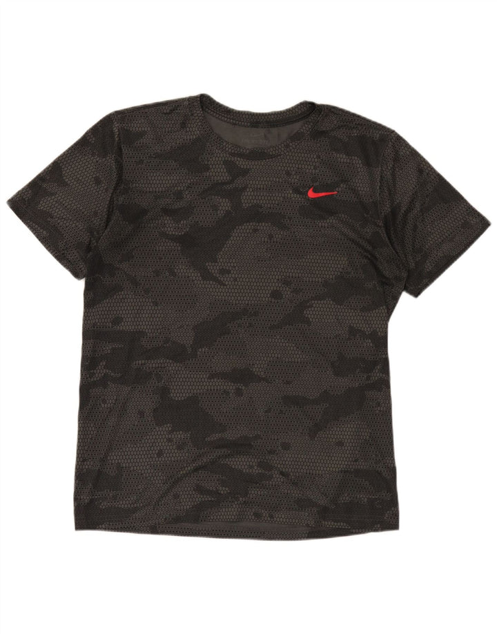 Nike Herren T-Shirt Top Medium Schwarz Camouflage Polyester