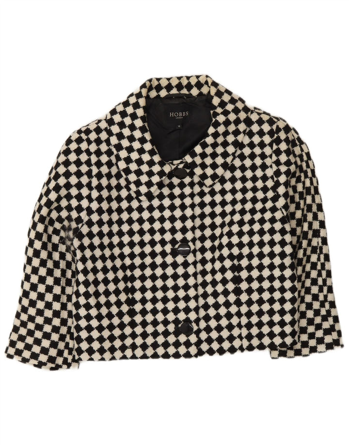 Hobbs Damen-Bolerojacke mit 3/4-Ärmeln, UK 12, Mittelschwarz, geometrische Wolle