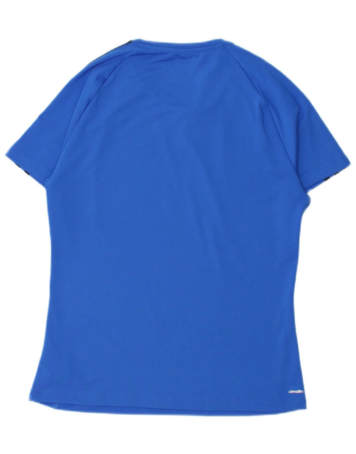 Adidas Damen Climalite T-Shirt Top UK 12/14 Mittelblaues Polyester