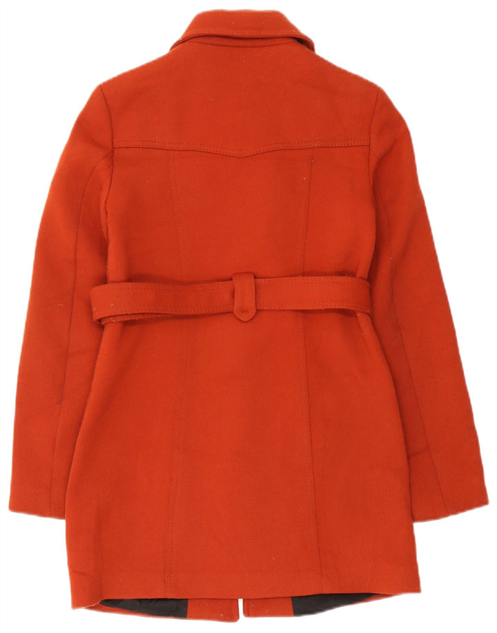 Zara Damen Mantel UK 10 Small Orange Polyester