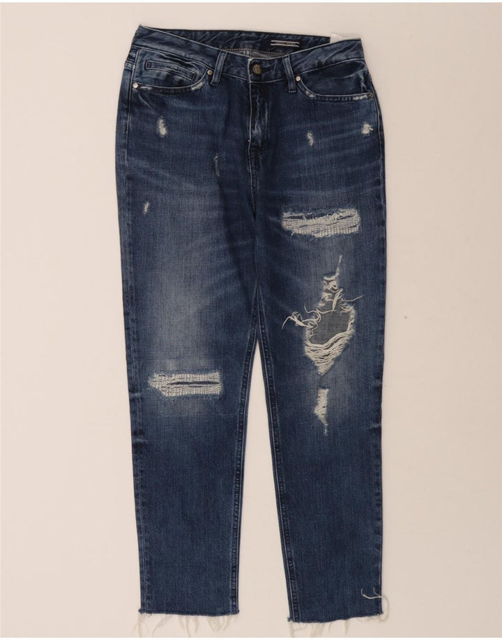 TOMMY HILFIGER Womens Distressed Slim Jeans W27 L26 Blue Cotton Vintage Tommy Hilfiger and Second-Hand Tommy Hilfiger from Messina Hembry 