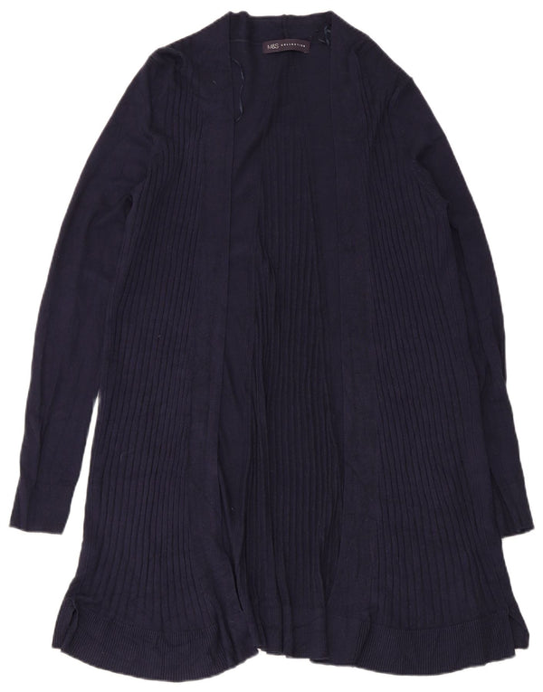 Marks & Spencer Damen Longline Open Cardigan Pullover UK 10 Small Marineblau