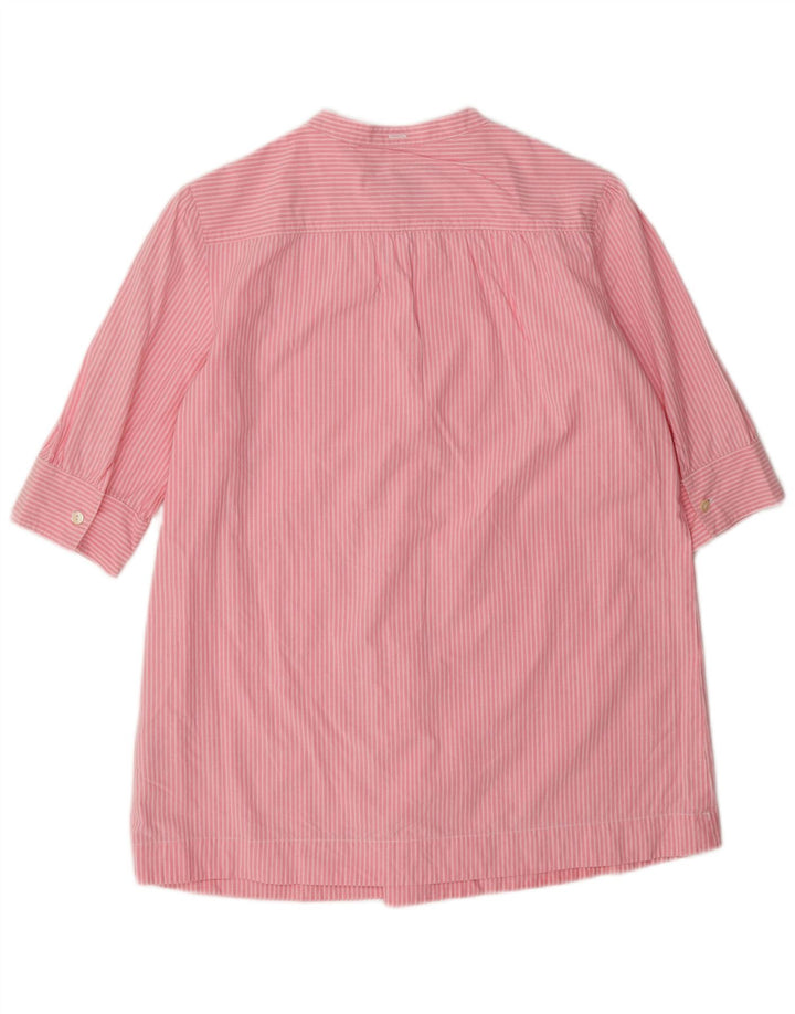 Jack Wills Damen Kurzarm-Pulloverhemd UK 12 Mittelrosa gestreift