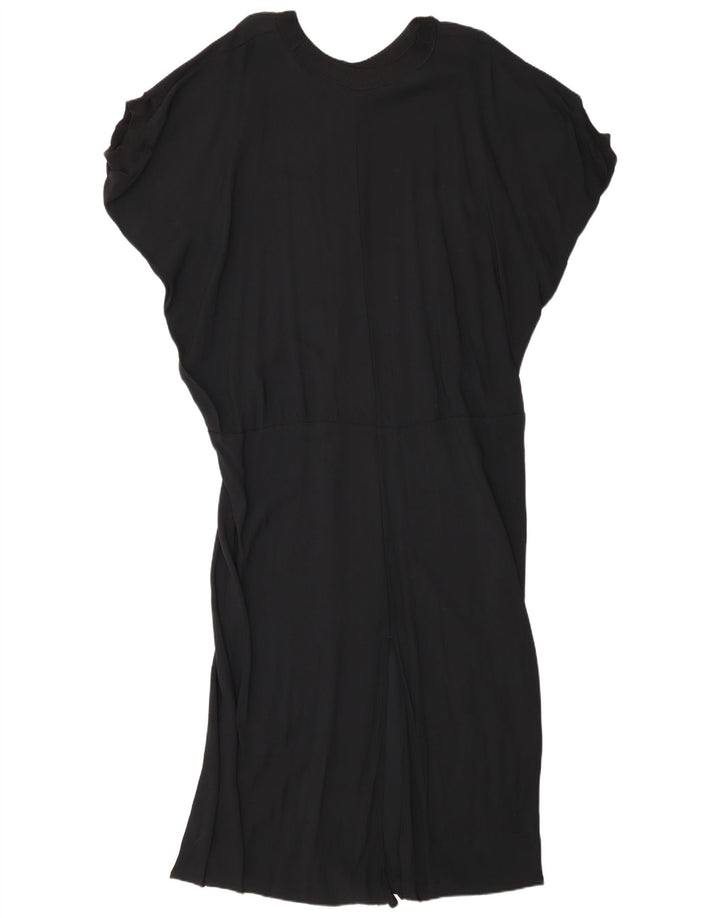 Cos Damen-Pulloverkleid mit kurzen Ärmeln, EU 44, XL, schwarze Viskose